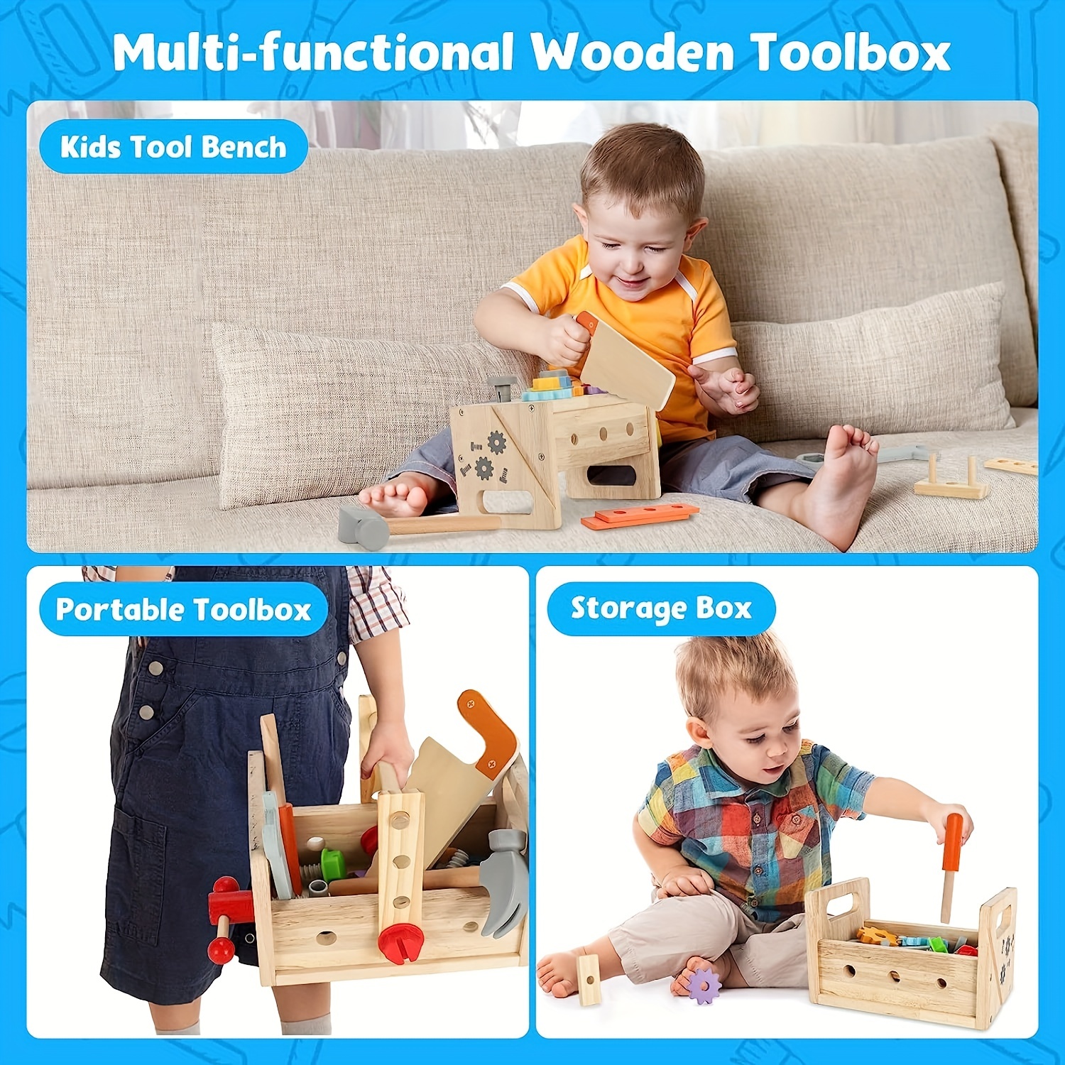  Toys for 1 Year Old Boy Birthday Gifts for Baby Boy Toy,  Musical Learning Workbench Toy for Boys Kids Construction Work Bench  Building Tools Sound Lights Engineering Pretend Play One Year