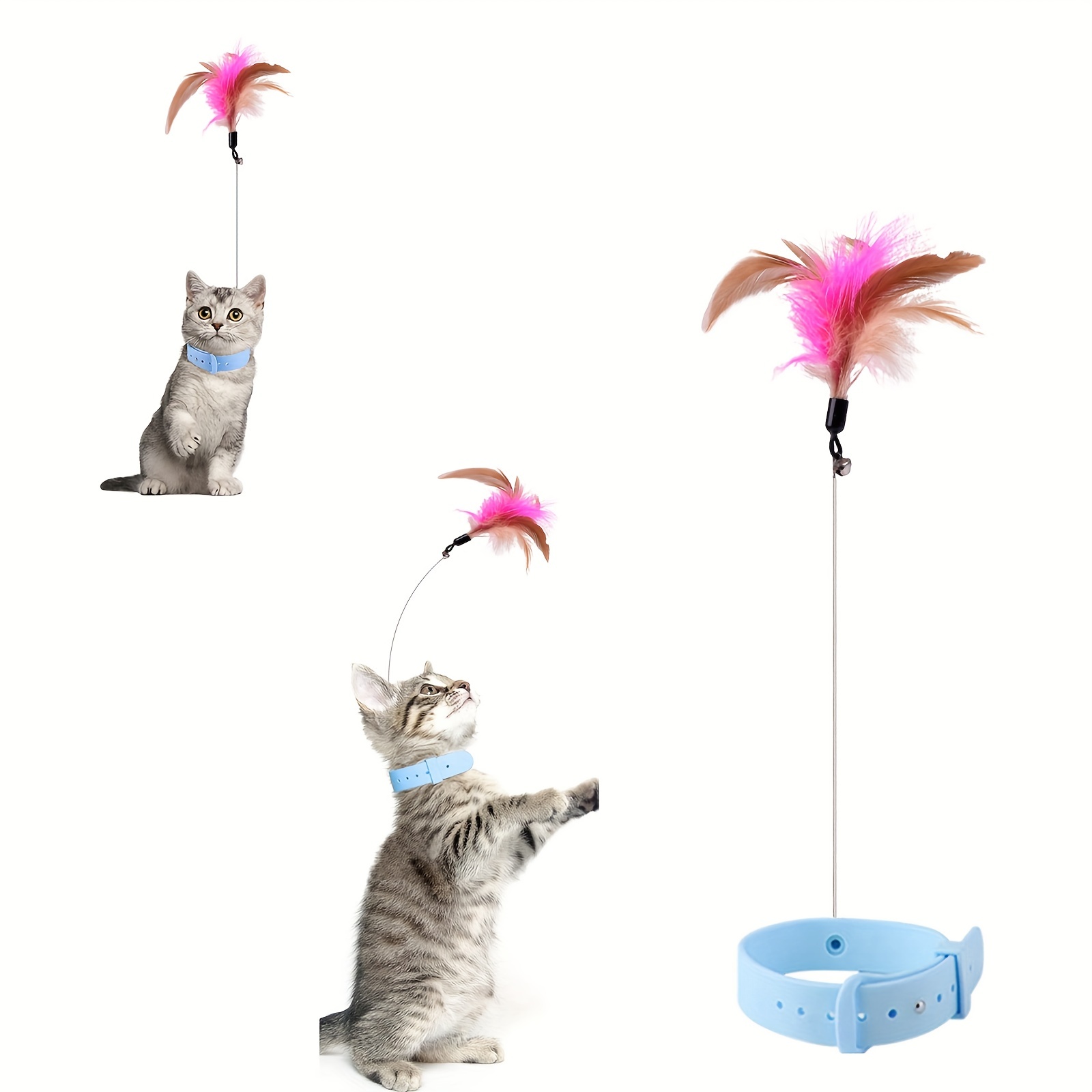 Cat Toys Feathers Wand Interactive Cat Toy Kitten Toys - Temu