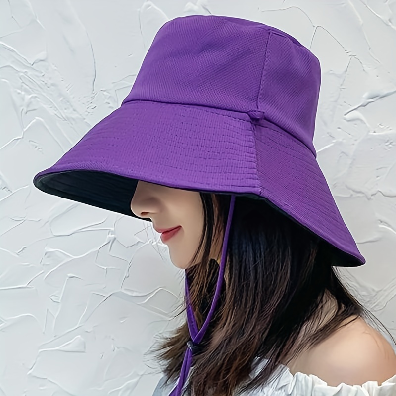 Big Brim Bucket Hats - Double-sided Panama Sun Hat Women Fashion Headwear  1pc Se