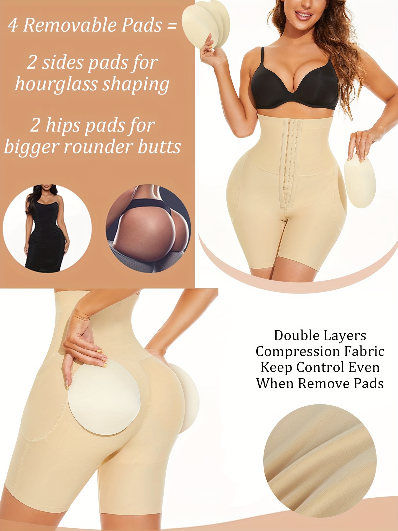 Likeonce Padded Butt Lifting Shapewear Control Panties for Women