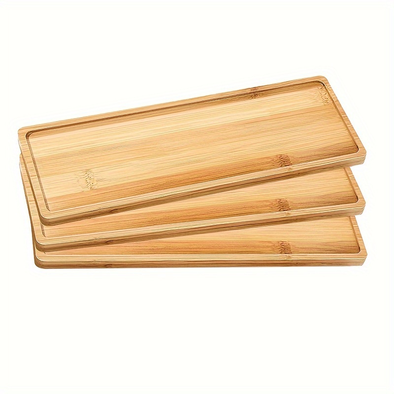 Image of 3pcs Storage Tray, Rectangular Vanity Tray, Serving Tray, Sink Sponge Soap Dispenser Storage Rack, Makeup Organizer, Ring Storage Tray, , Bathroom Additions