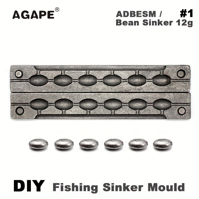 Adygil Diy Fishing Bean Sinker Mould Make #1 Bean Sinkers 6 - Temu