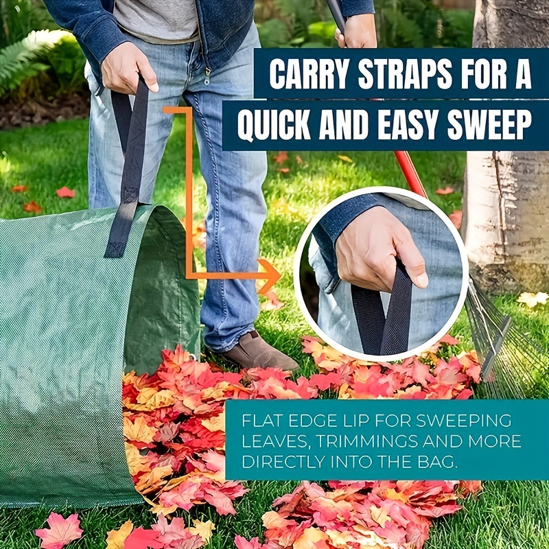 Dustpan-type Garden Garbage Bag, 53 Gallons Outdoor Gardening Leaf Bag With  Handle, Large Capacity Garbage Bag, Reusable And Durable Garden Leaf Bag,  Waterproof Yard Waste Bags, Halloween Pumpkin Leaf Bag, Cleaning Supplies