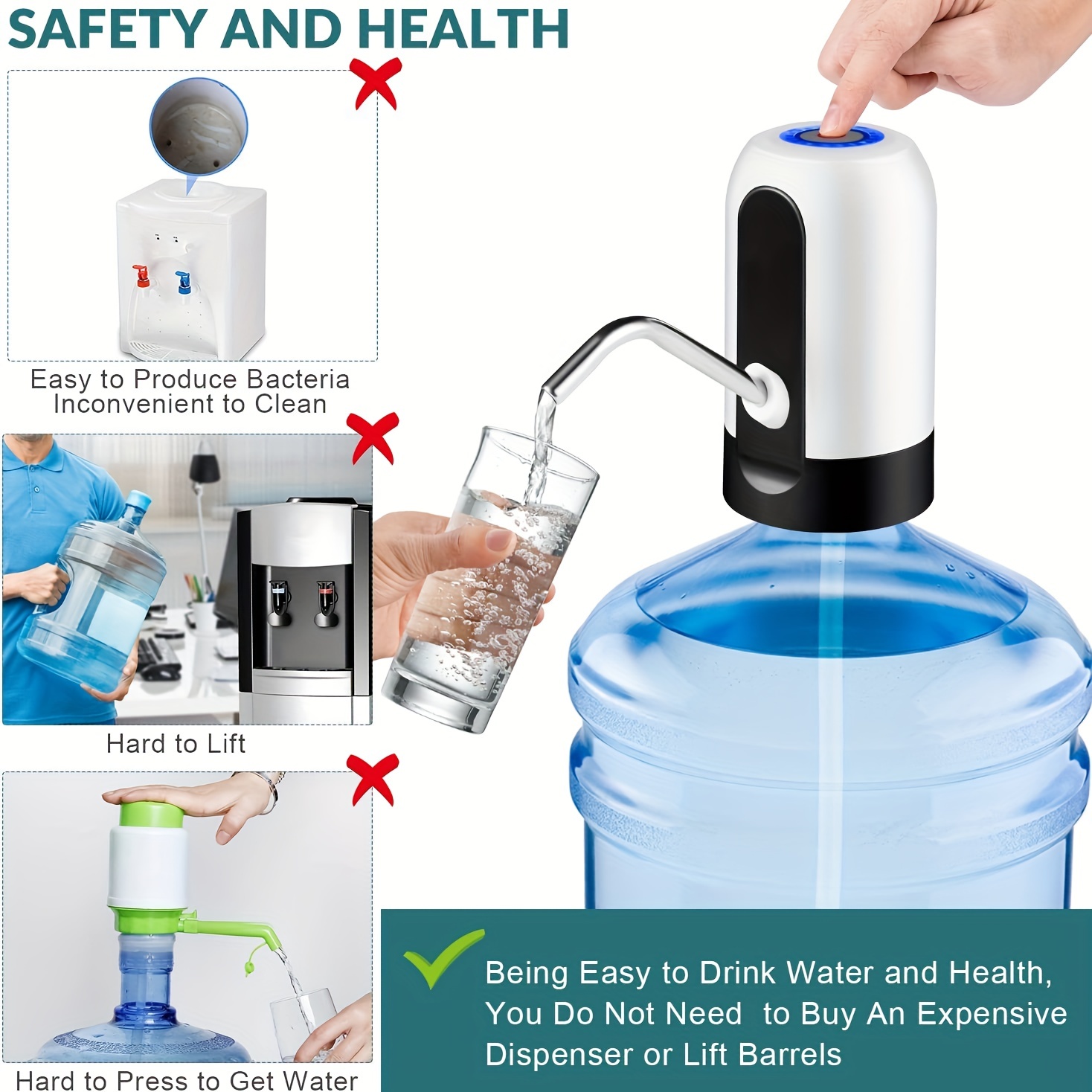 Water Bottle Dispenser Portable Electric Water Bottle Pump for Univers –  The Gadgetshack shop