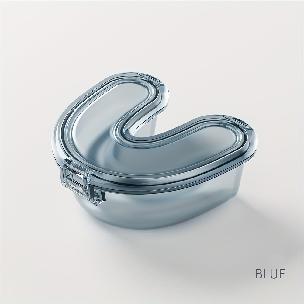1pc Denture Box, Retainer Box, Orthodontic Retainer Box, U-shaped Denture Cup, Denture Storage Soaking Container, Braces Storage Box