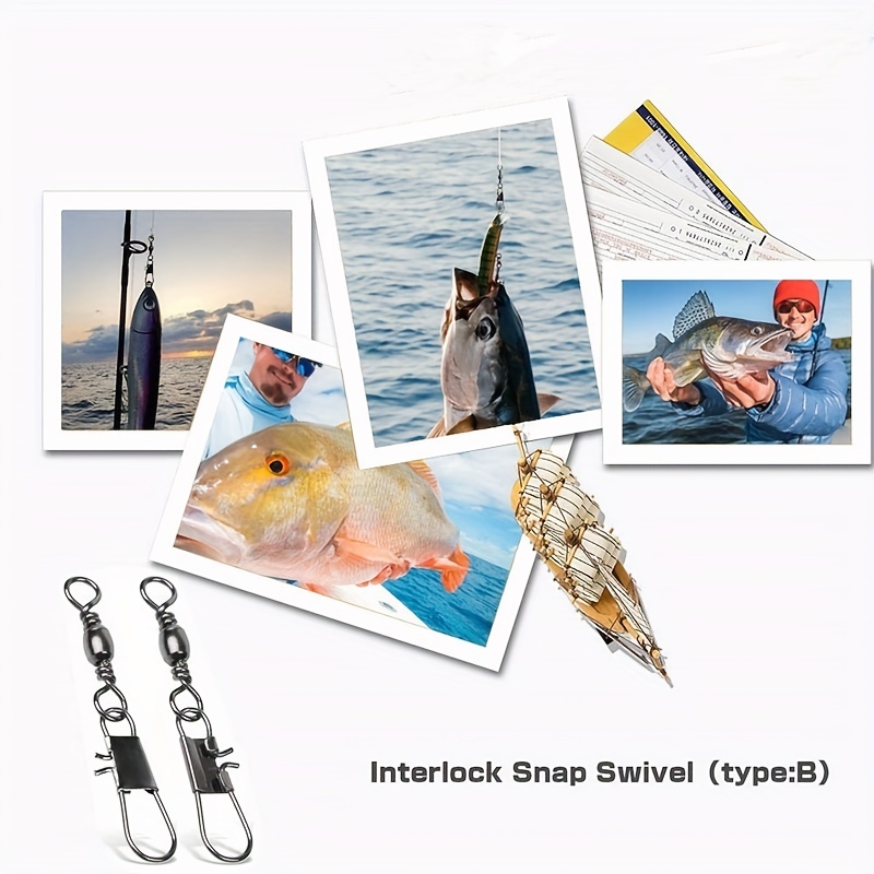 30pcs Mix 5 Size Swivel Fishing Connector Snap Pin Rolling - Temu