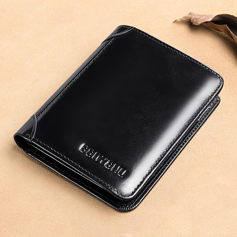 Trifold Wallets For Men RFID - Leather Slim Mens Wallet With ID Window  Front Pocket Wallet Gifts For Men