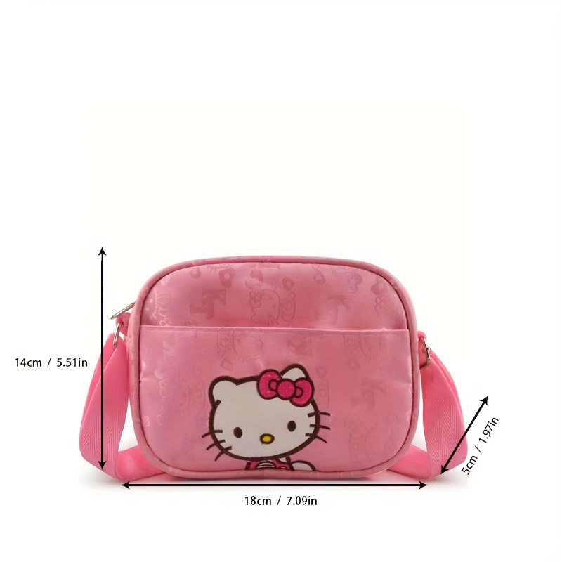 Sanrio Hello Kitty Messenger Bag Cartoon Printed Pu Leather Shoulder Bag  Y2k Cute Women's Bag Fashion Korean Girls Crossbody Bag