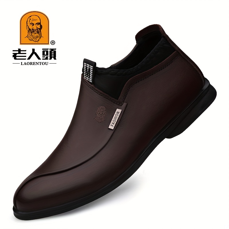 Laorentou Mens Solid Zip Up Top Leather Shoes Casual Comfy Non Slip Dress  Shoes For Mens Business Meeting Wedding Work Day Dressing, Shop On Temu  And start Saving