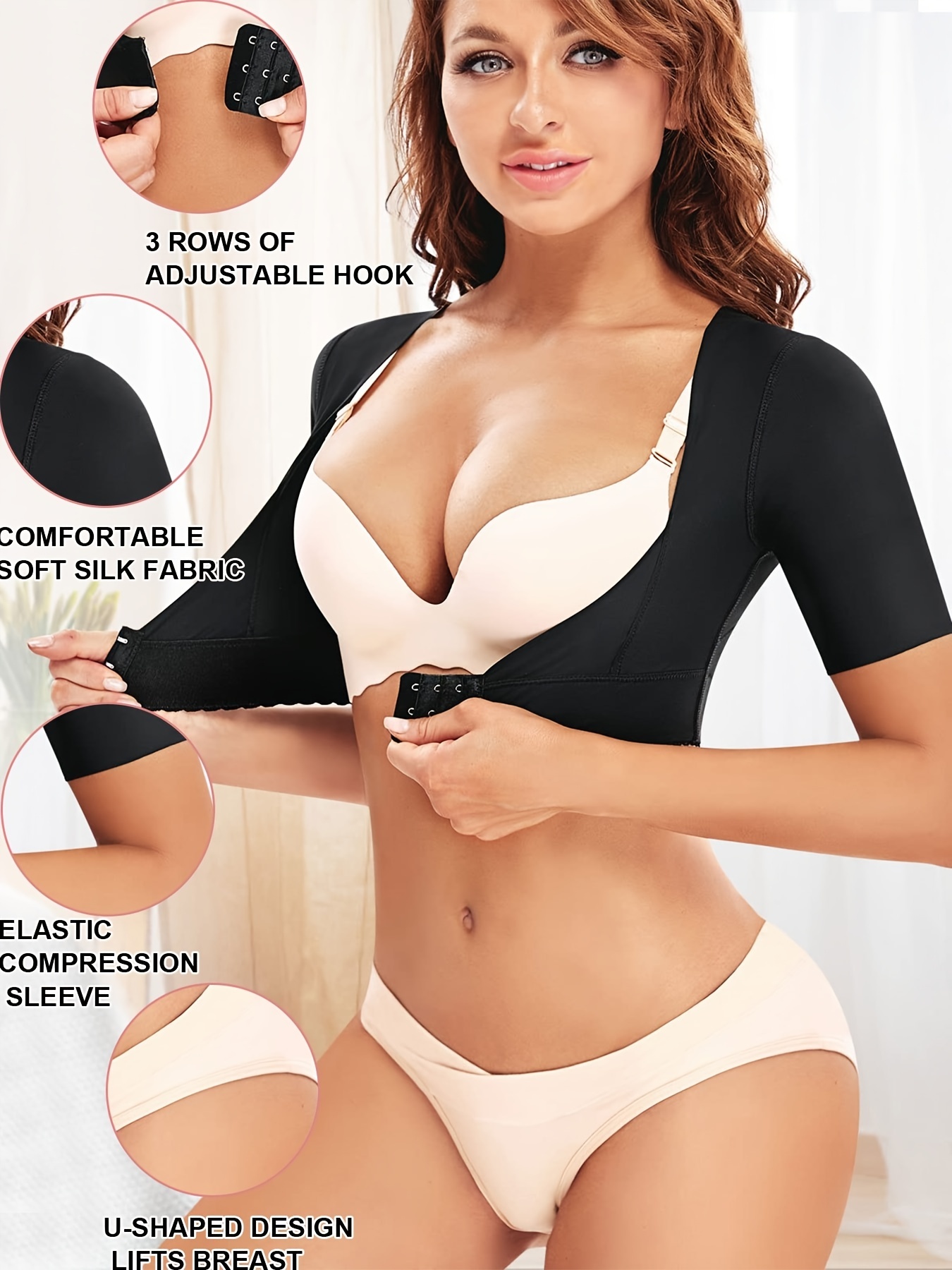 Women Upper Arm Shaper Post Surgical Cinch Shapewear Compression Sleeves  Vest Top Posture Corrector Body Shaper