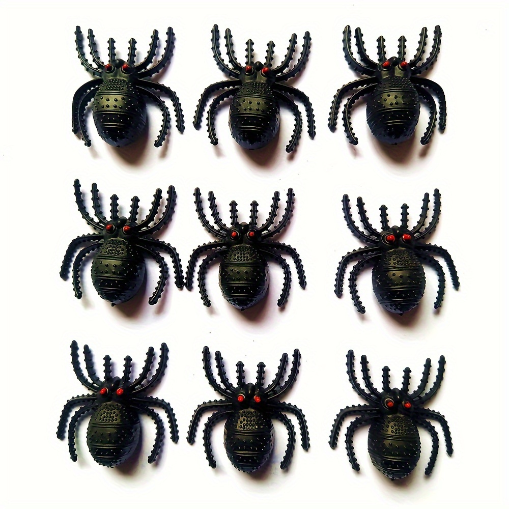 Plastic Black Spider Simulation Mini Spider Halloween - Temu