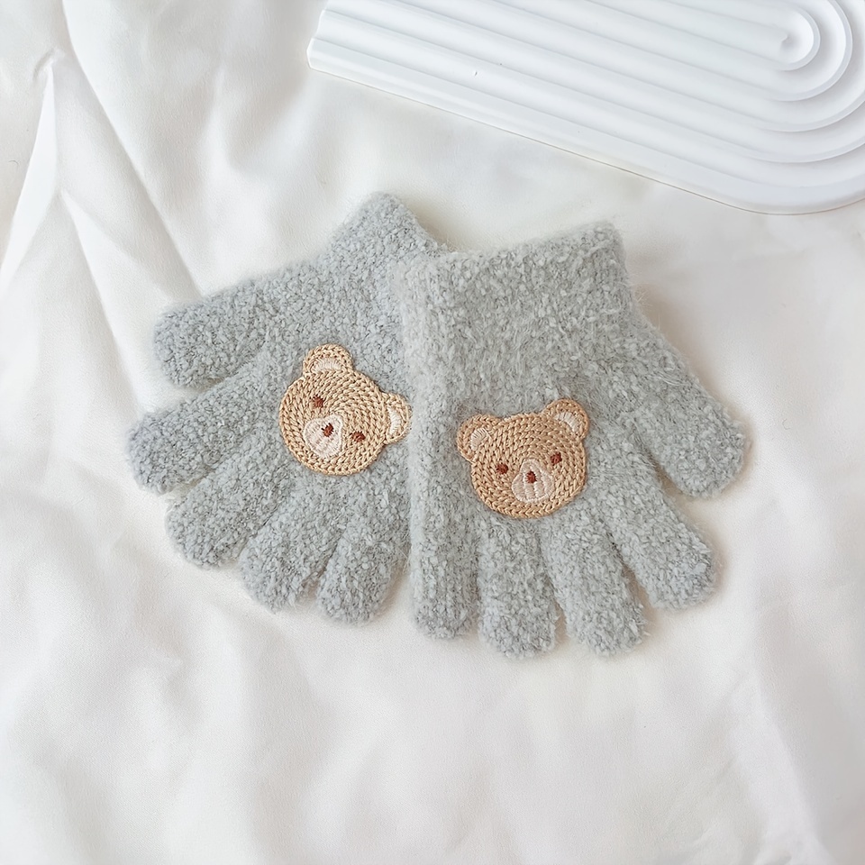 Children's Gloves Cartoon Bear Cold proof Thermal Baby Five - Temu United  Arab Emirates