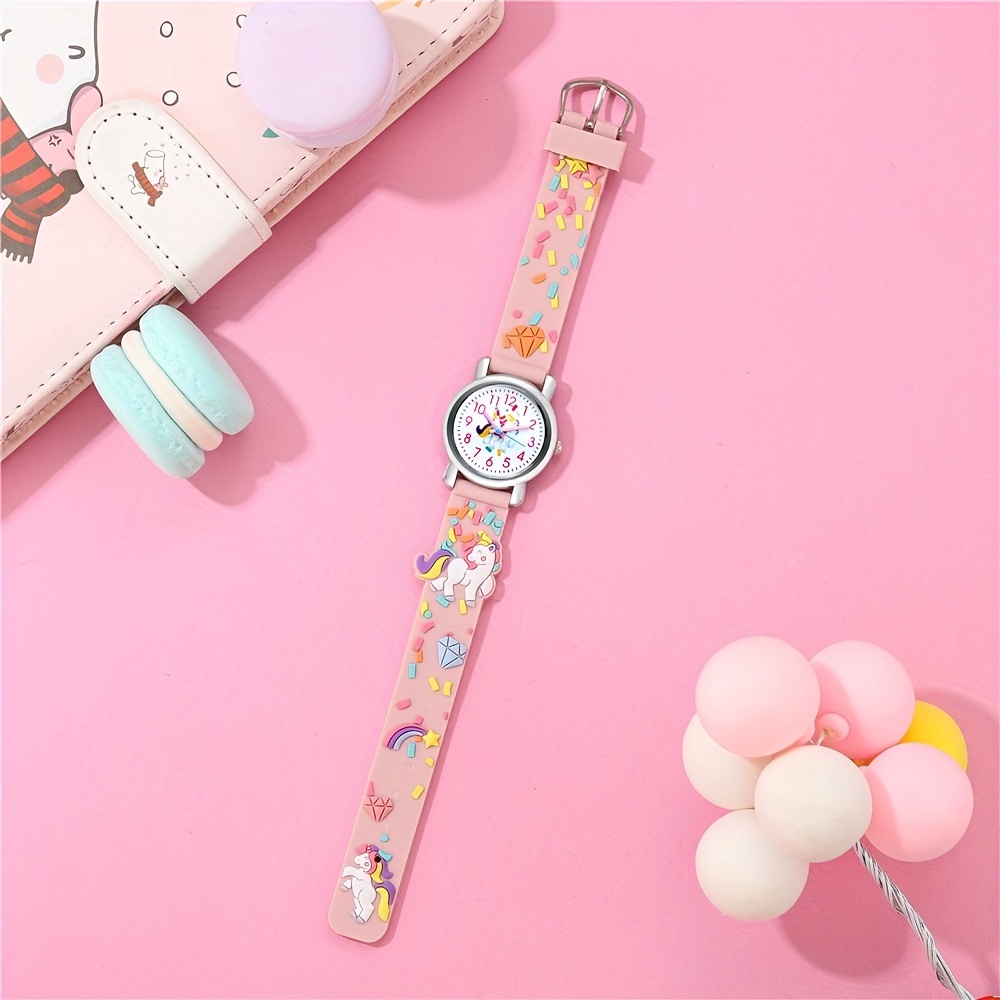  XUSHI Reloj de pulsera para niña, diseño de unicornio con  dibujos animados en 3D, arco iris, pony, reloj de cuarzo, regalo para  estudiantes, relojes para niñas (color rosa) : Ropa, Zapatos