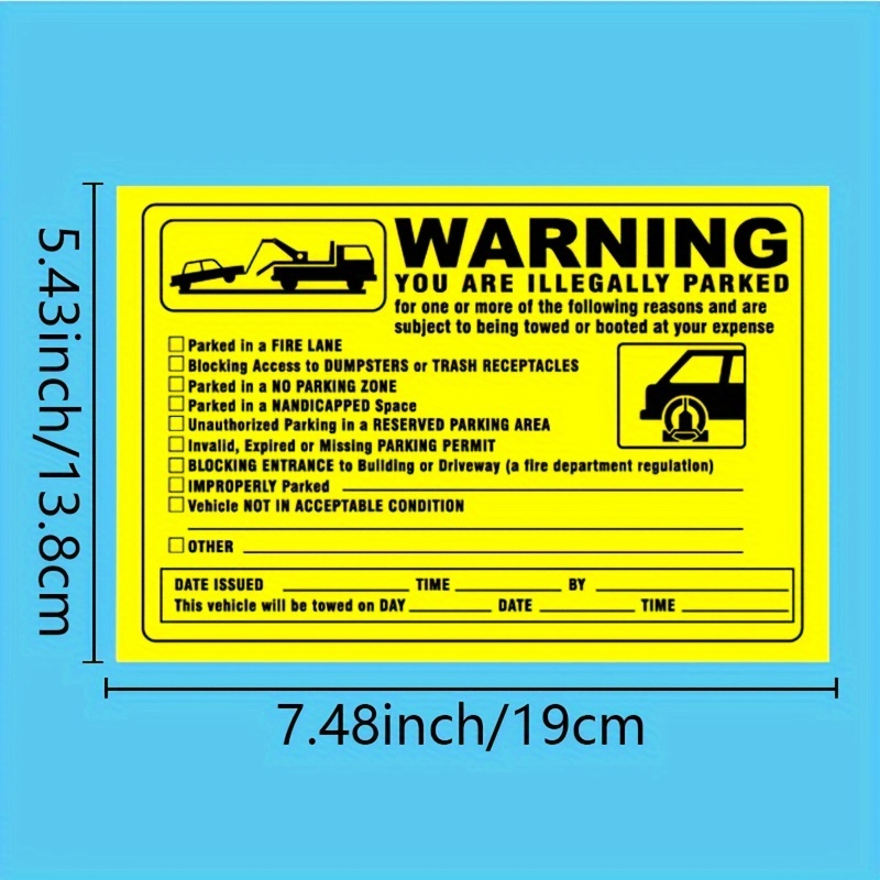 Illegal Parking Stickers Illegal Parking Notification - Temu