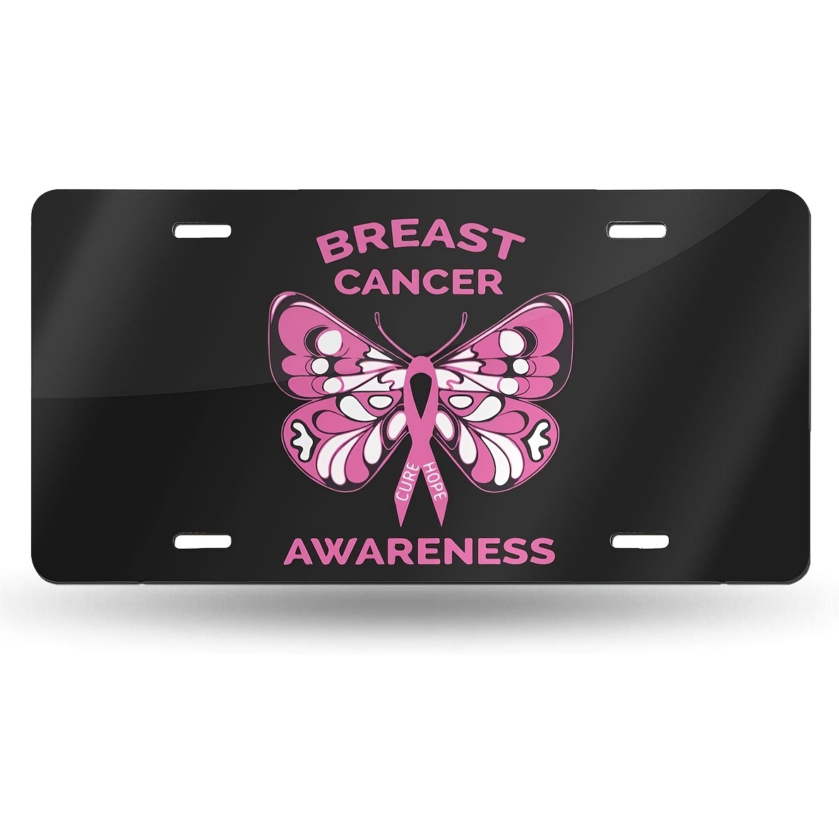 Shop Breast Cancer Awareness Pink Ribbon Car Tags
