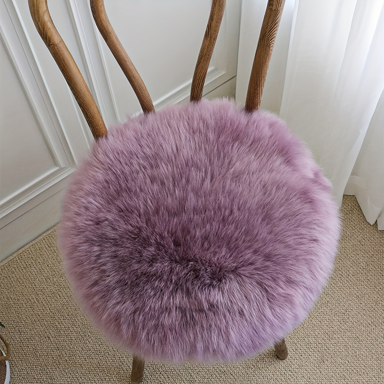 Purple discount fur stool