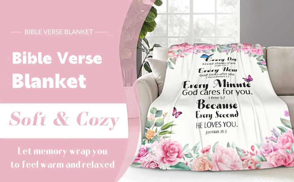 1pc Christian Prayer Blanket, Soft Cozy Bible Verse Blanket With  Inspirational Thoughts Butterfly Flower Throw Blanket Catholic Scriptures  Gifts For W
