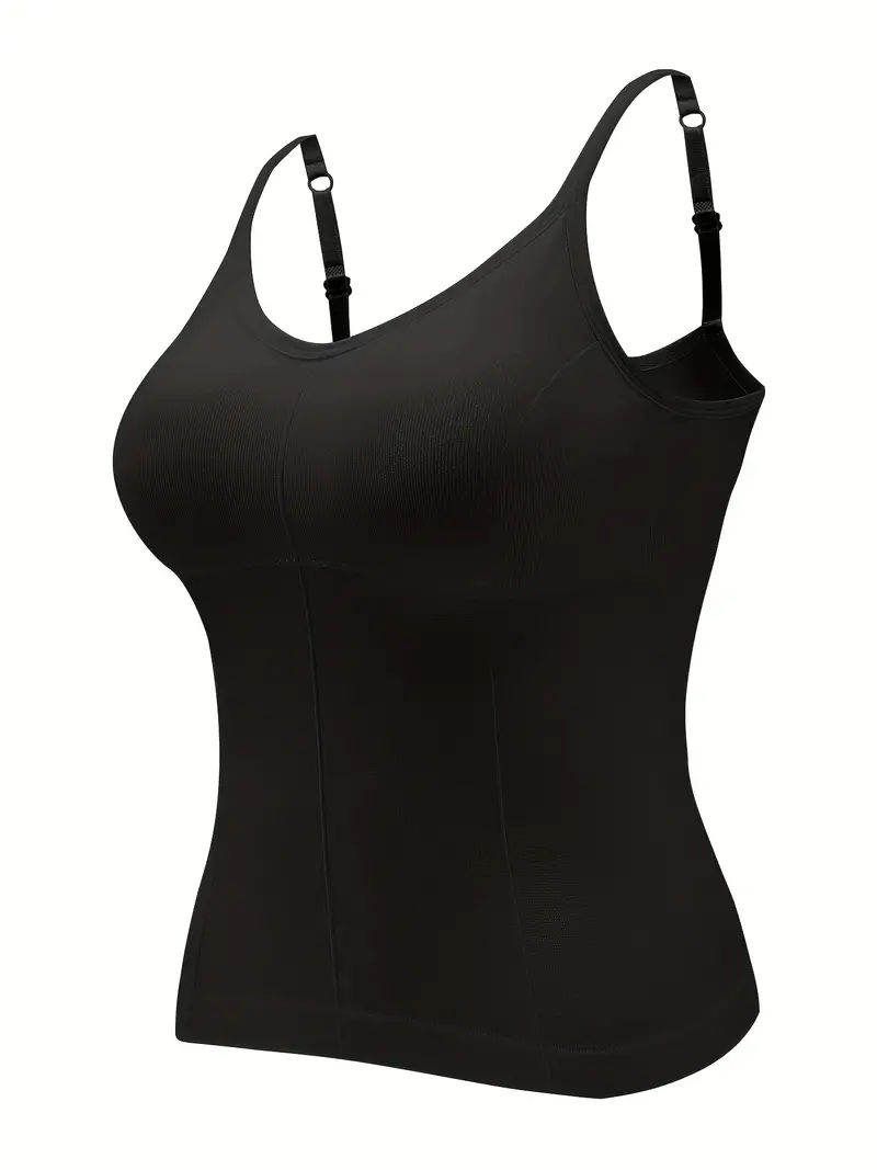 Womens Sexy Adjustable Spaghetti Strap Double Lined Seamless