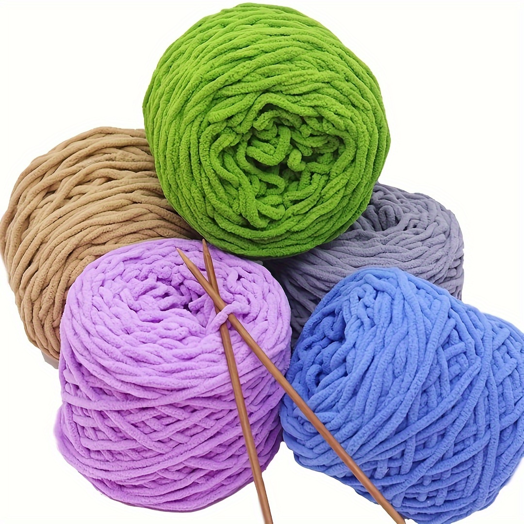 Handmade Diy Crafts Including Woven Rug, Knitted Scarf & Hat, Soft Chunky  Yarn Ball, Crochet Hook, Adorable Stuffed Plush Toy And Baby Yarn Bag.  Materials: Tie-dye Ice Cream Color Rope, Soft Yarn.