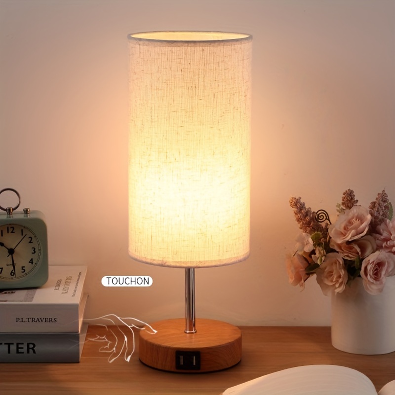 Lámpara de reloj despertador de felpa multifuncional con luz nocturna  recargable creativa, soporte de teléfono para dormitorio, mesita de noche