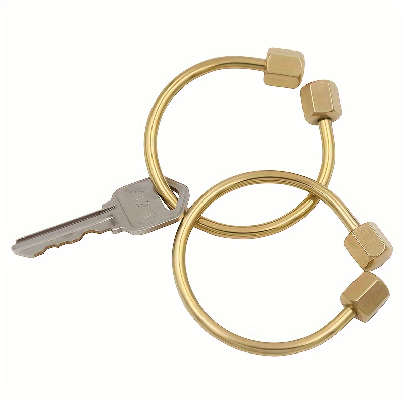 Preimium Solid Brass Split Key Ring Brass Connectors Flat Keyrings