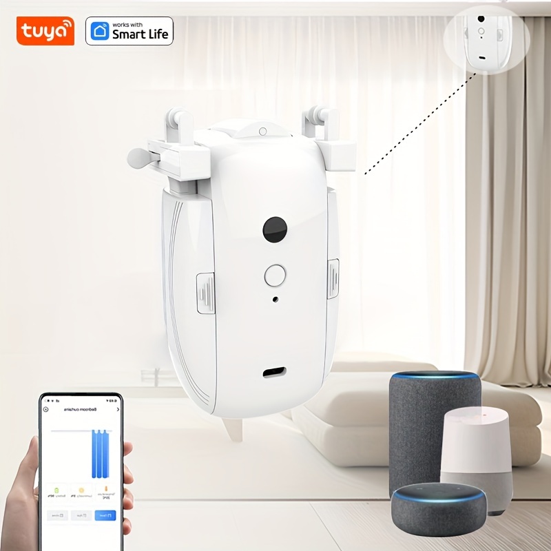 Tuya Wifi Smart Electric Curtain Robot Wireless App Or - Temu