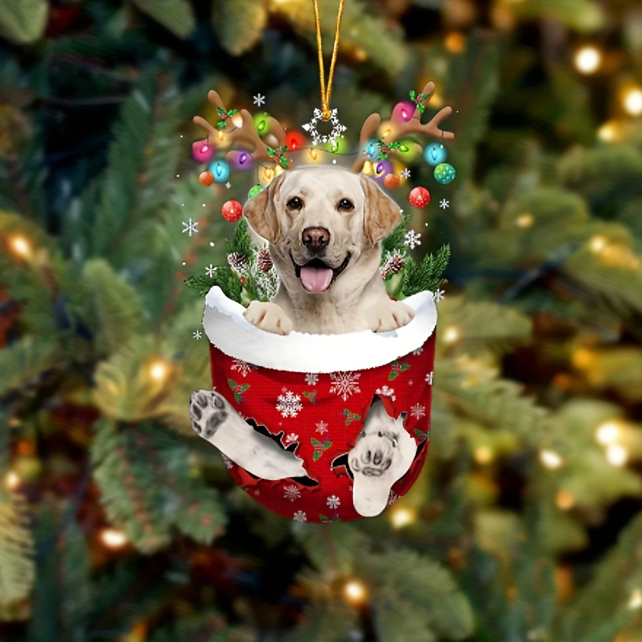 Weihnachten Hund Auto Rückspiegel Anhänger Kreative Acryl - Temu