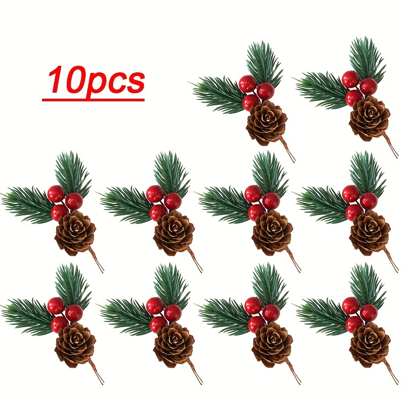 Artificial Christmas Berry Picks Faux Pine Branches Evergreen