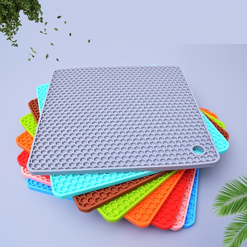 Desk Placemat, Large Size Table Desk Placemats Round Silicone Coaster Bowl Pad Dish Plate Mat Kitchen Non-Slip Heat Resistant Insulation Table Mat