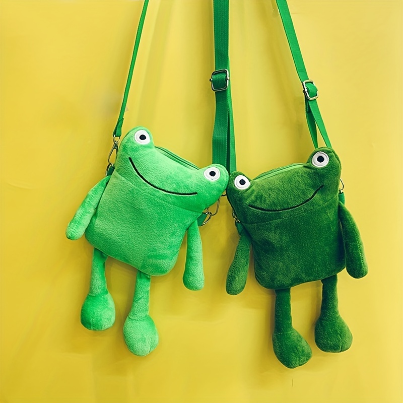 Cute Mini Frog Crossbody Shoulder Bag Plush Coin Purse Zipper Wallet Storage Bag Holiday Birthday Party Gift Boys and Girls Accessories,Temu