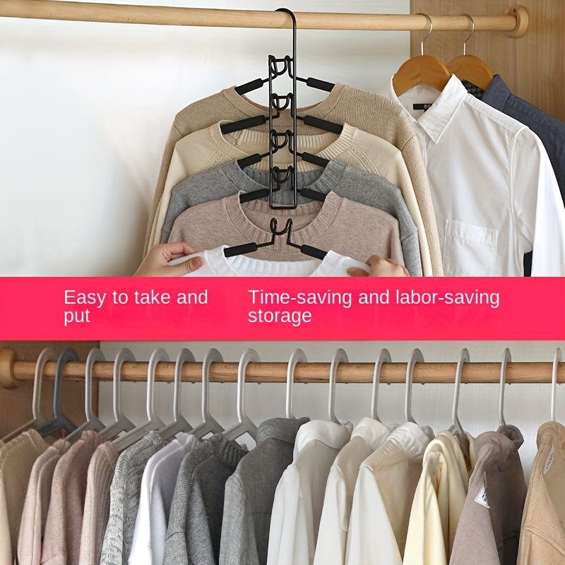 1pc Stainless Steel Pants Hanger, Space Saving Wardrobe Storage With 10  Clips1pc Stainless Steel Pants Hanger, Space Saving Wardrobe Storage With  10 Clips