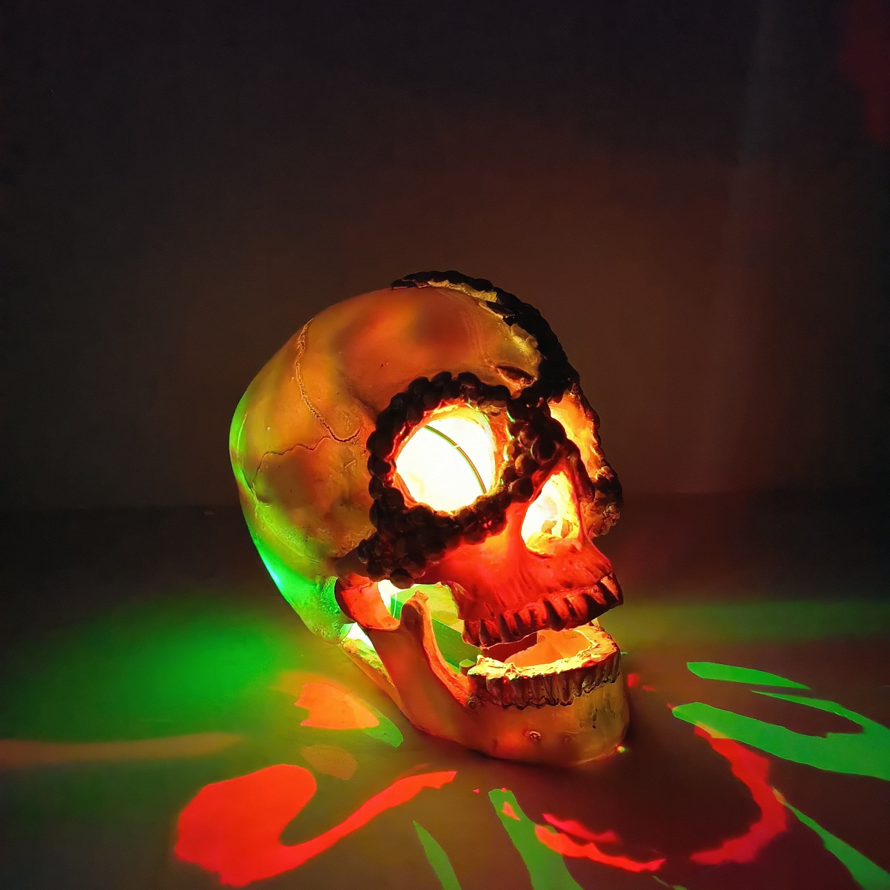 1pc halloween skull decoration lamp undead skull ornament lamp party event decoration light outdoor indoor lighting details 2
