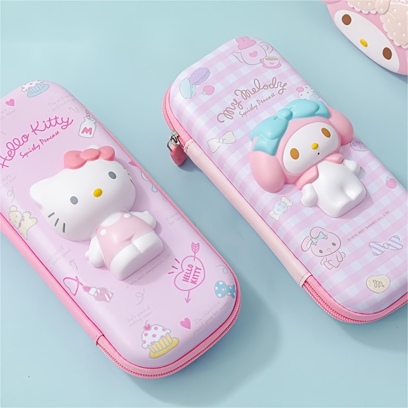 Cute Pencil Case Kawaii Pencil Box for Kids Silicone Cartoon Pink