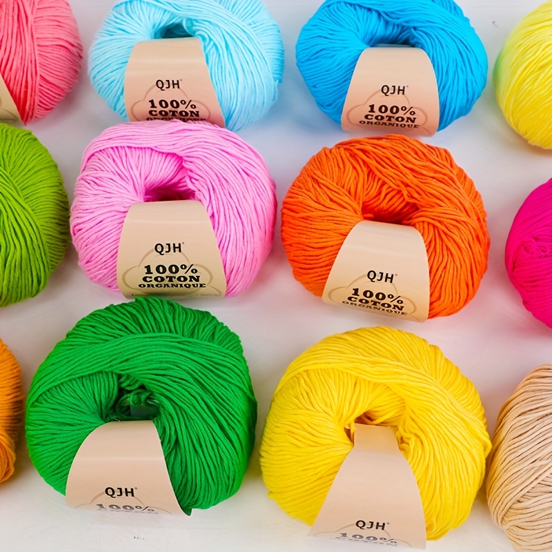 QJH 100% Organic Cotton Yarn - Eco Friendly Crochet and Knitting