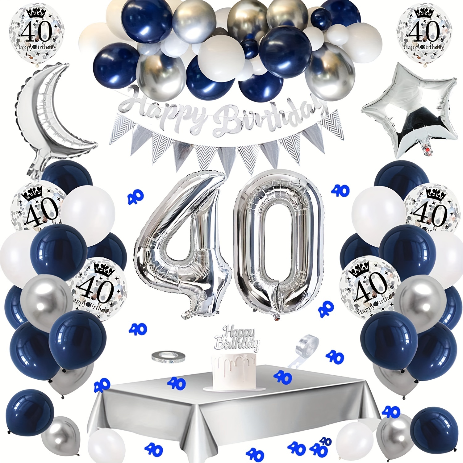 Decorazione 70 anni compleanno, Ghirlanda Palloncini 70 anni blu,  Palloncini Compleanno 70 anni uomo, 70 Arco Kit Ghirlanda Palloncini,  Ghirlanda 70
