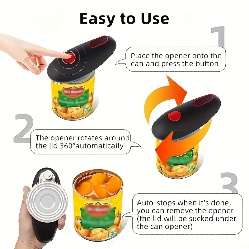 Kitchen Electric Can Opener with Rechargeable Battery+Extra Blade for Any  Cans