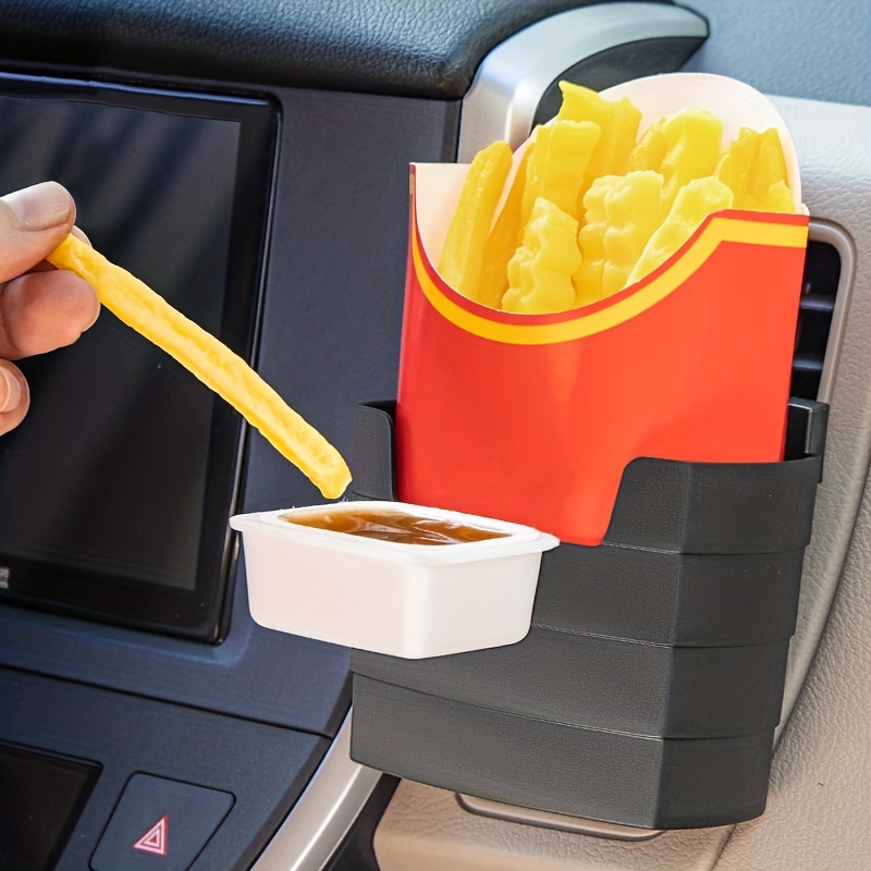 mini universal car french fries holder tomato dip cup snack rack at car air outlet automotive interior supplies travel gadget eat in the car