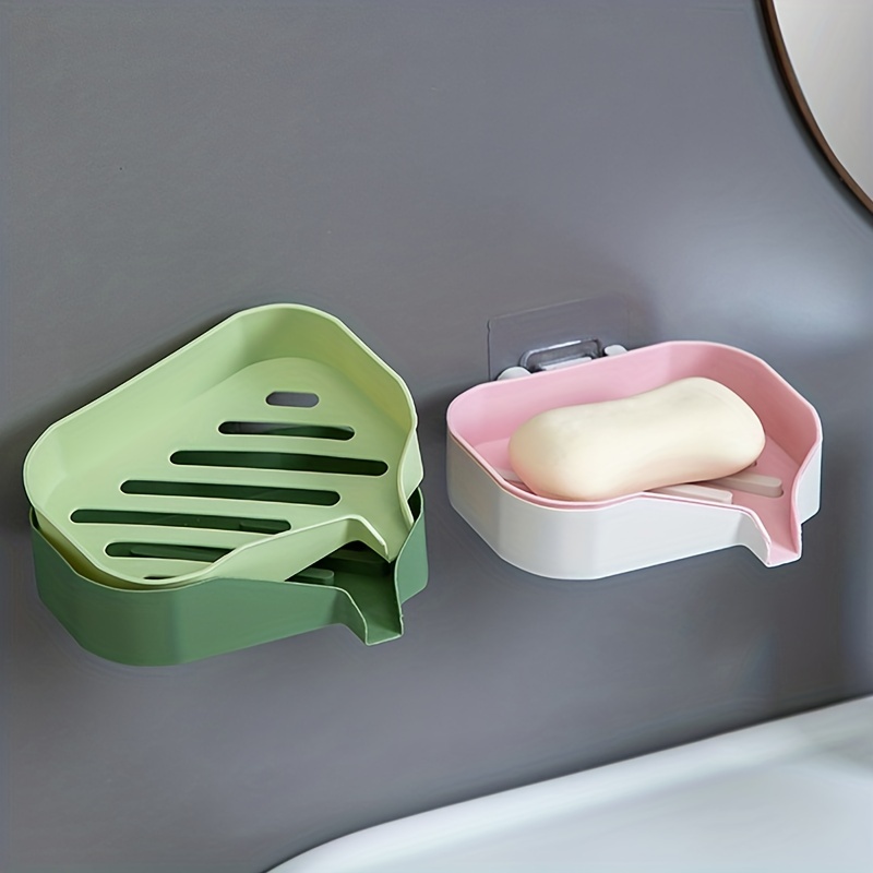 Wall Mounted Double Layer Soap Dish for Bathroom Organization