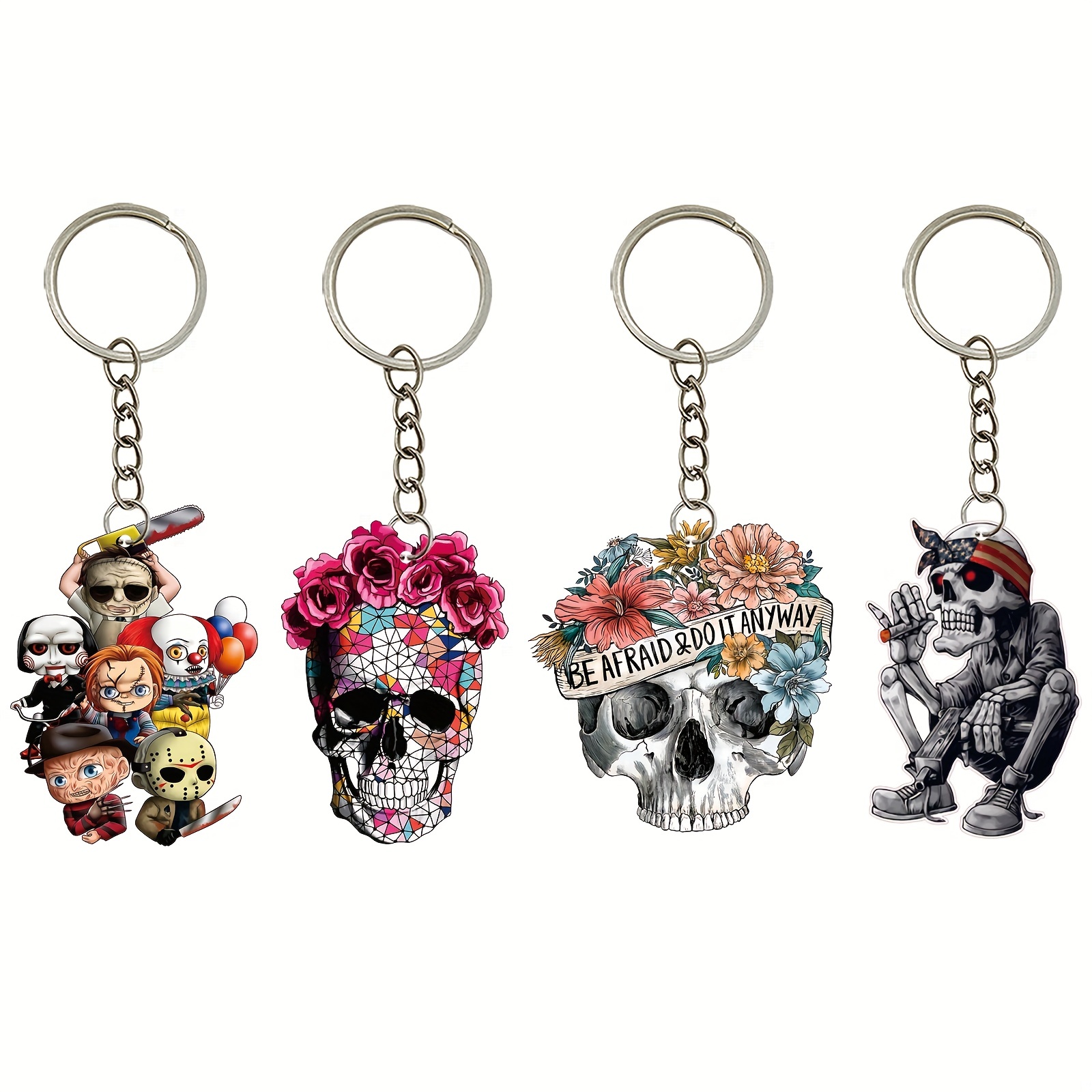 Fashion Bright Silver Color Metal Long Wallet Chains Crab Keychain Strong  Thick Skull Skeleton Biker Jeans Chain Hip Hop -70cm - Key Chains -  AliExpress