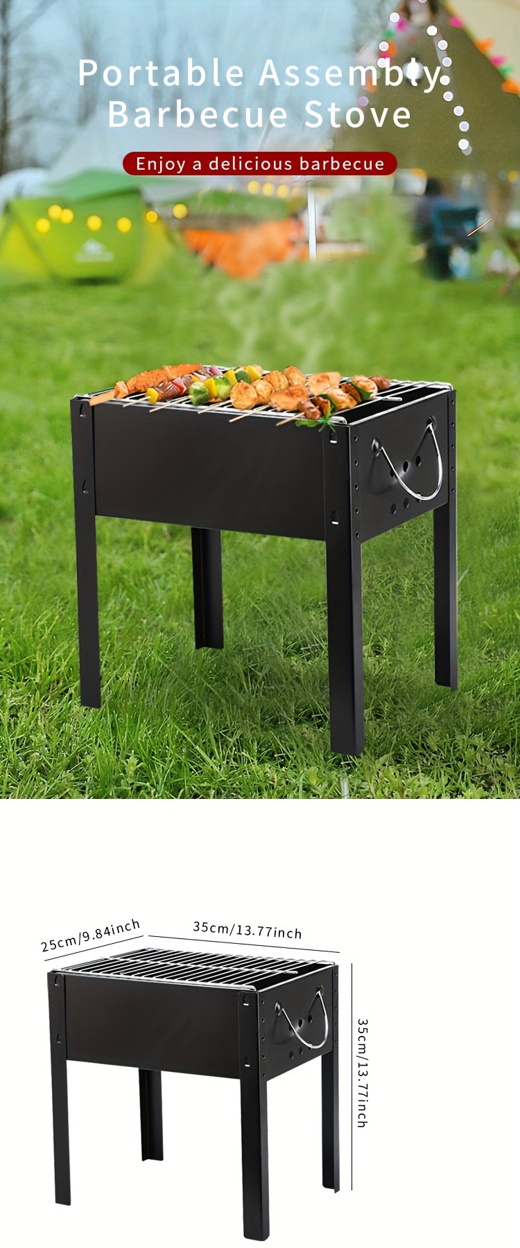 Charcoal Grill,portable Barbecue Grill Folding Bbq Grill,small Barbecue  Grill,outdoor Grill Tools For Camping Hiking Picnics Traveling, Outdoor  Camping Picnic, Cookware Barbecue Tool Accessories - Temu