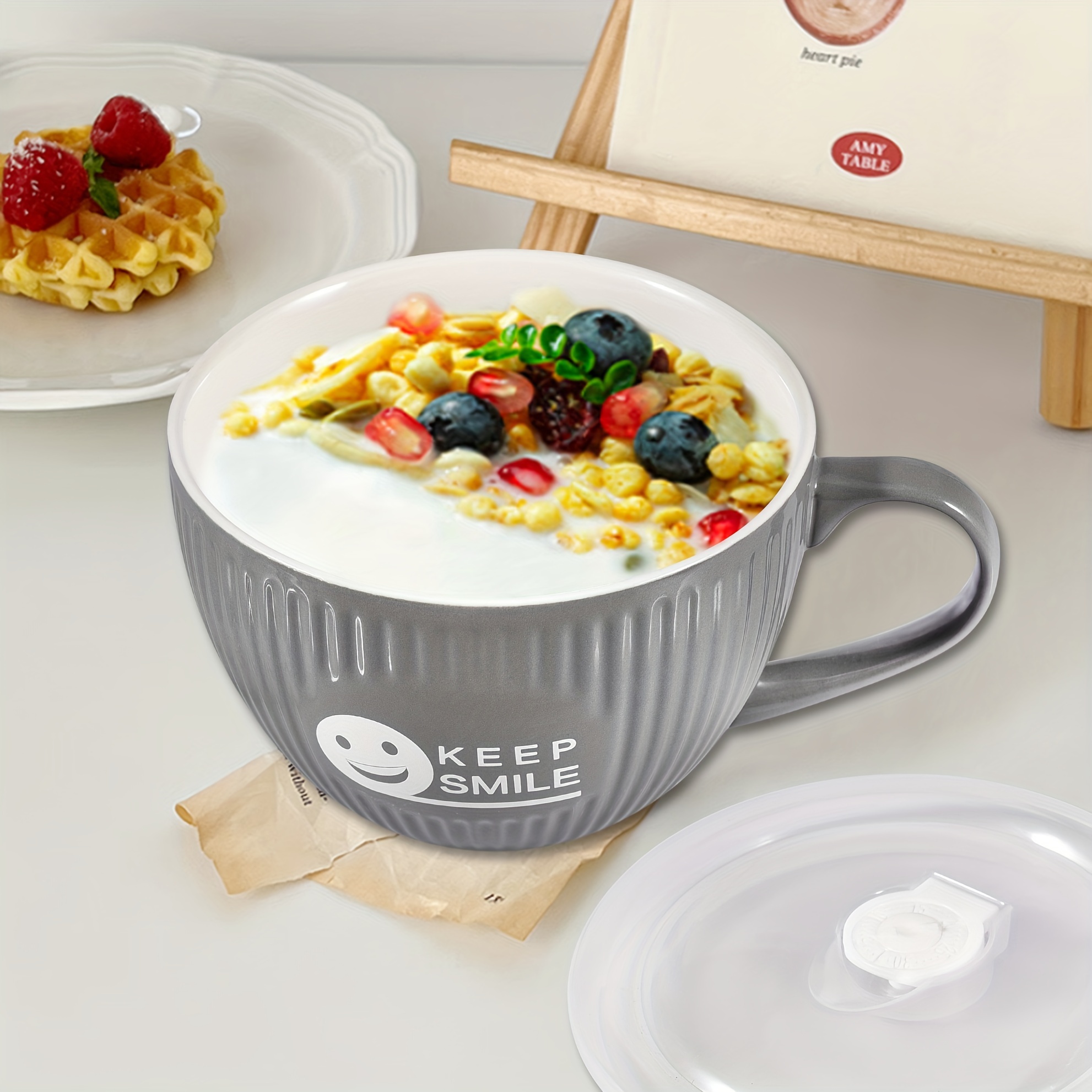 Cereal to Go Cup 29oz Portable Travel Cereal Bowl and Milk Container with  Spoon Durable Breakfast Cup Container accessories