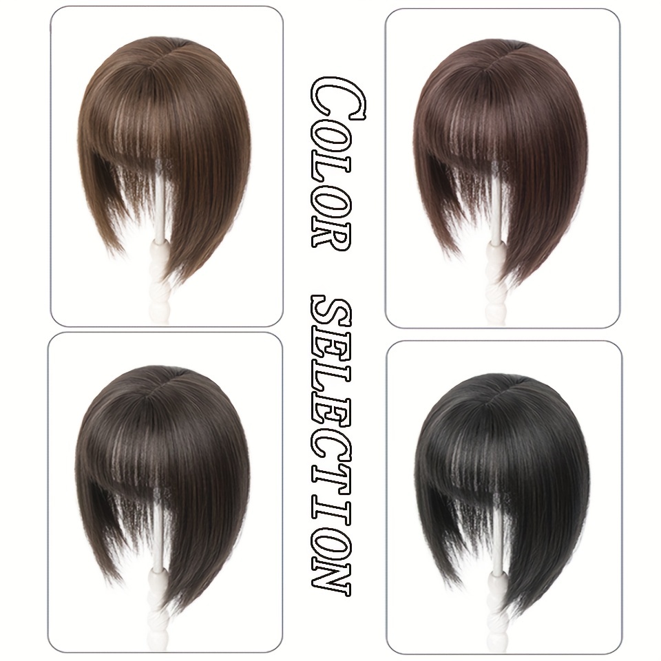 Synthetic Hair Topper with French Bangs for Women