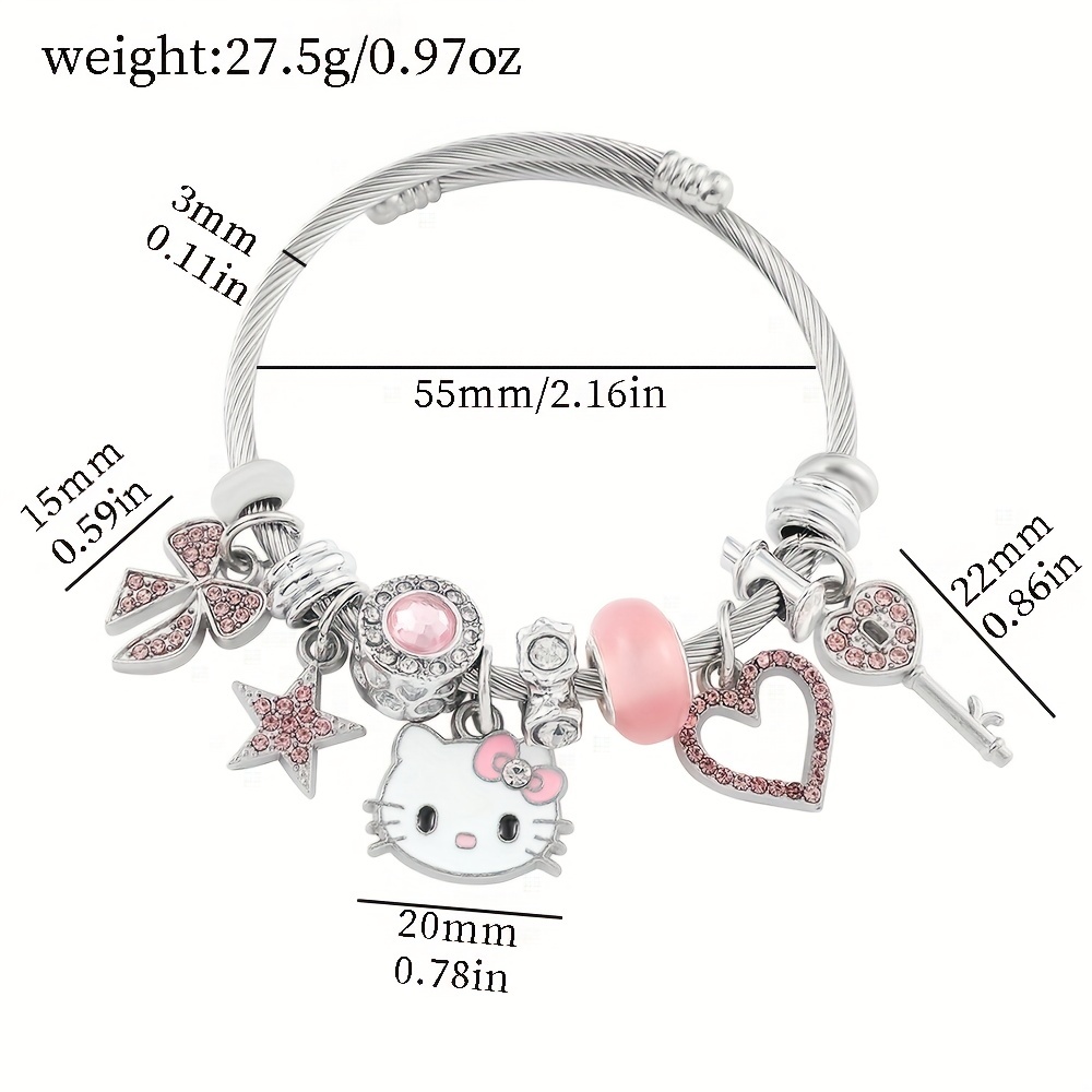 Hello Kitty Anime Charms Bracelet For Teen Girl Kitty - Temu