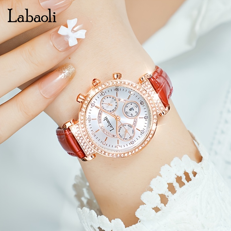 Women's Alloy Casual Rotating Snow Quartz Watch - Temu