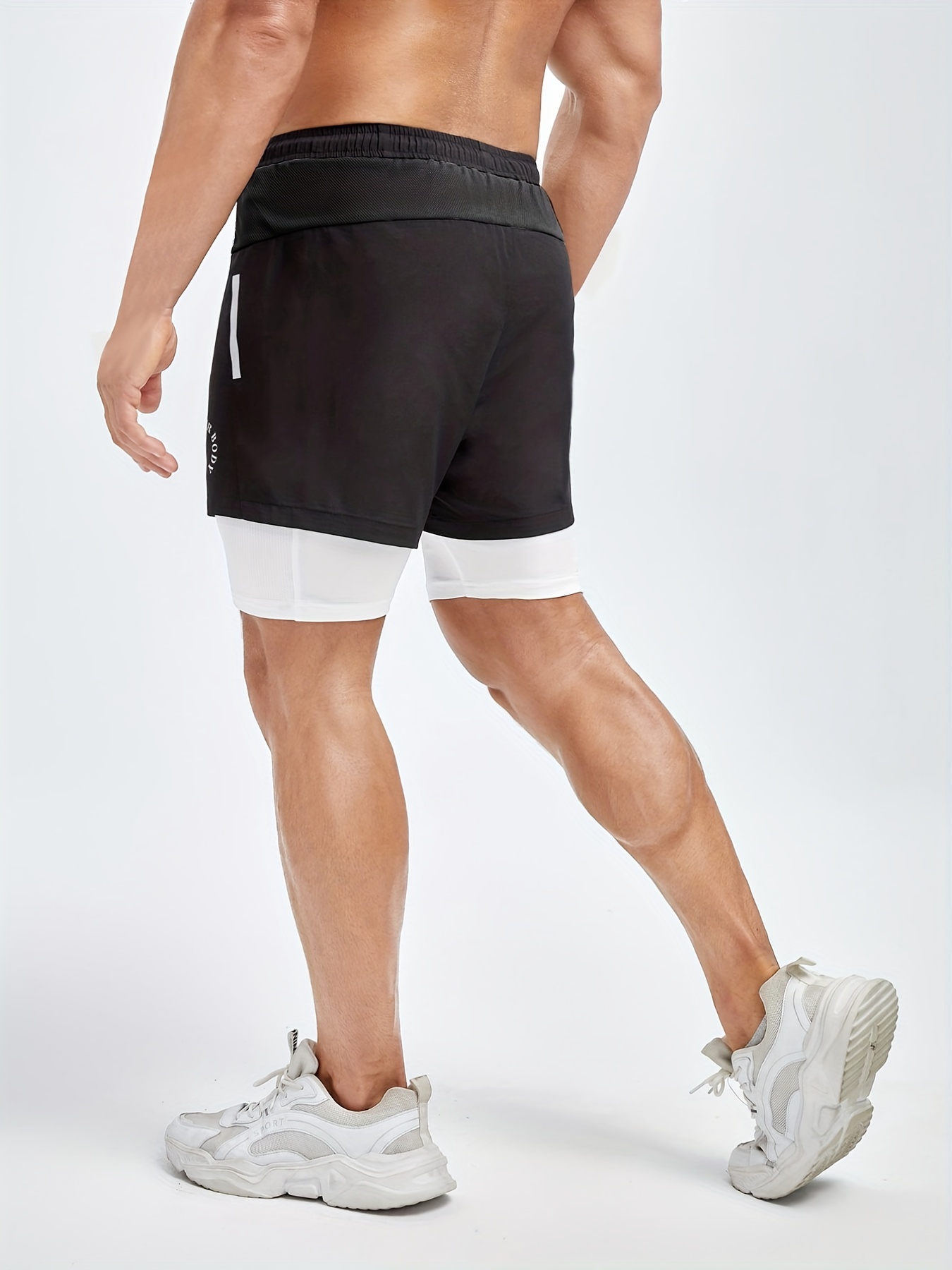 Men's 1 Running Shorts Double Layer Shorts Inner Pockets - Temu