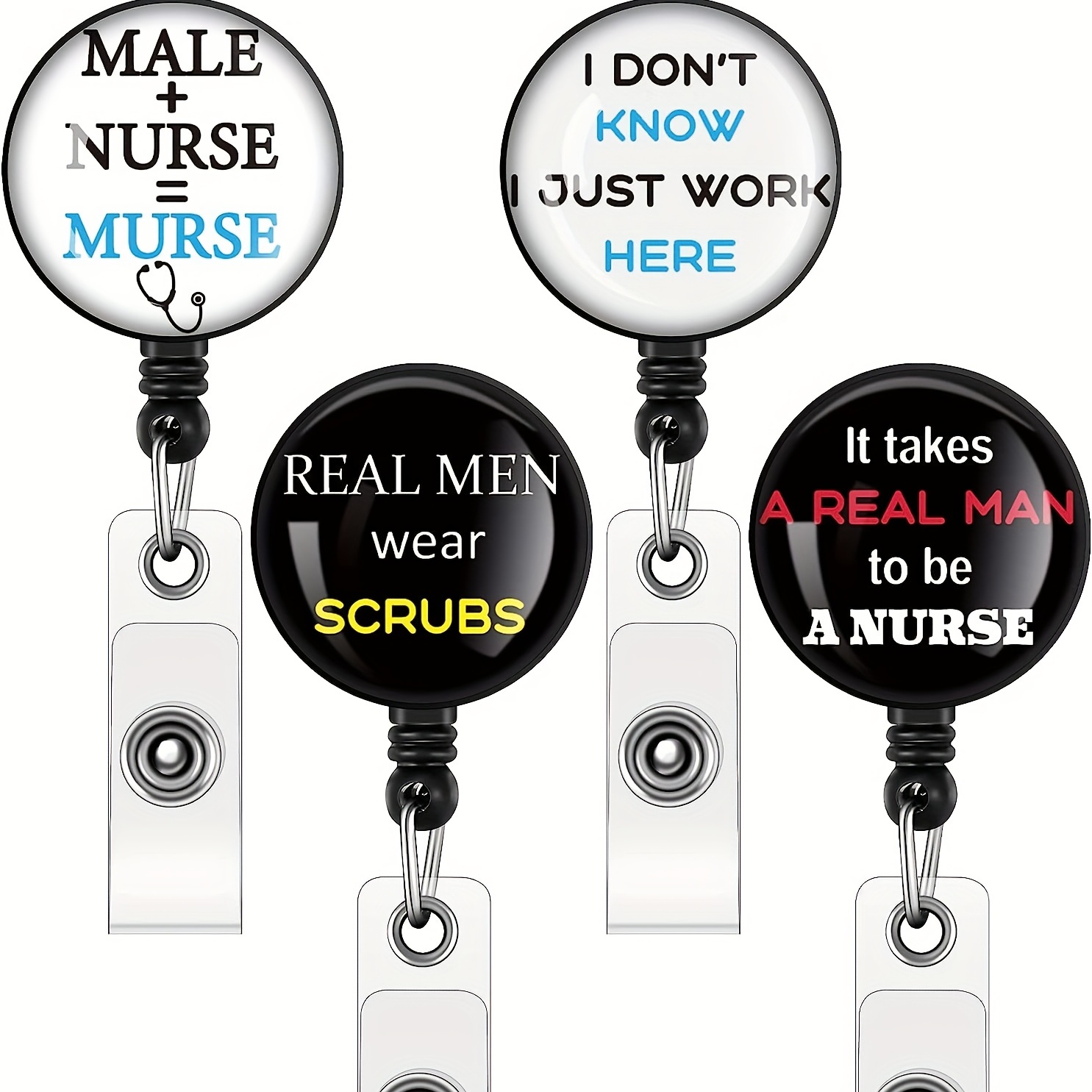 Male Nurse Retractable Id Reel Don't Know Work Takes A Real - Temu Canada