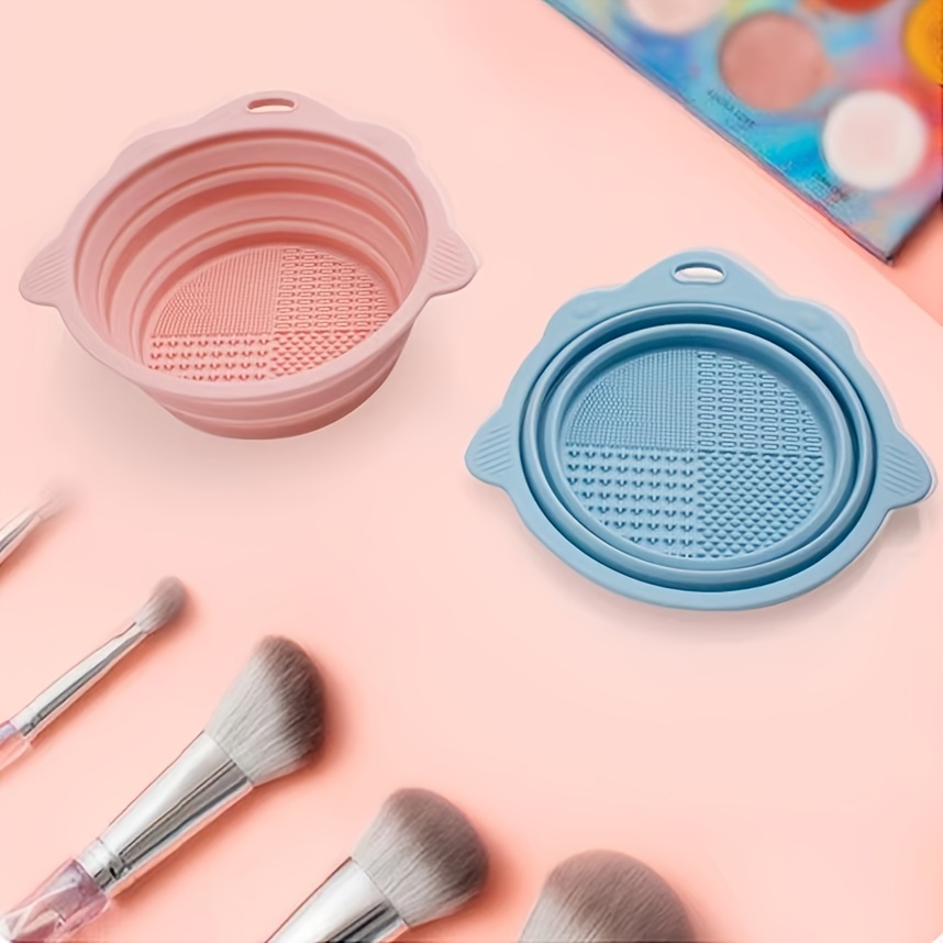 1pc Silicone Foldable Brush Cleaning Bowl, Makeup Brush & Sponge