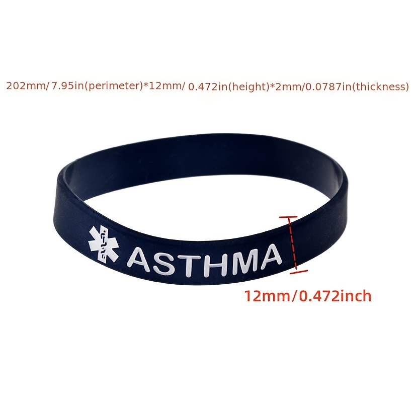 High Silicone Medical Alert Bracelet for Asthma