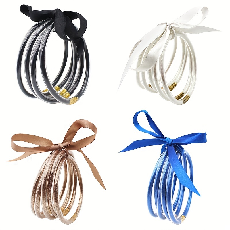 Creative Style Glitter Filled Bangles Waterproof Plastic - Temu