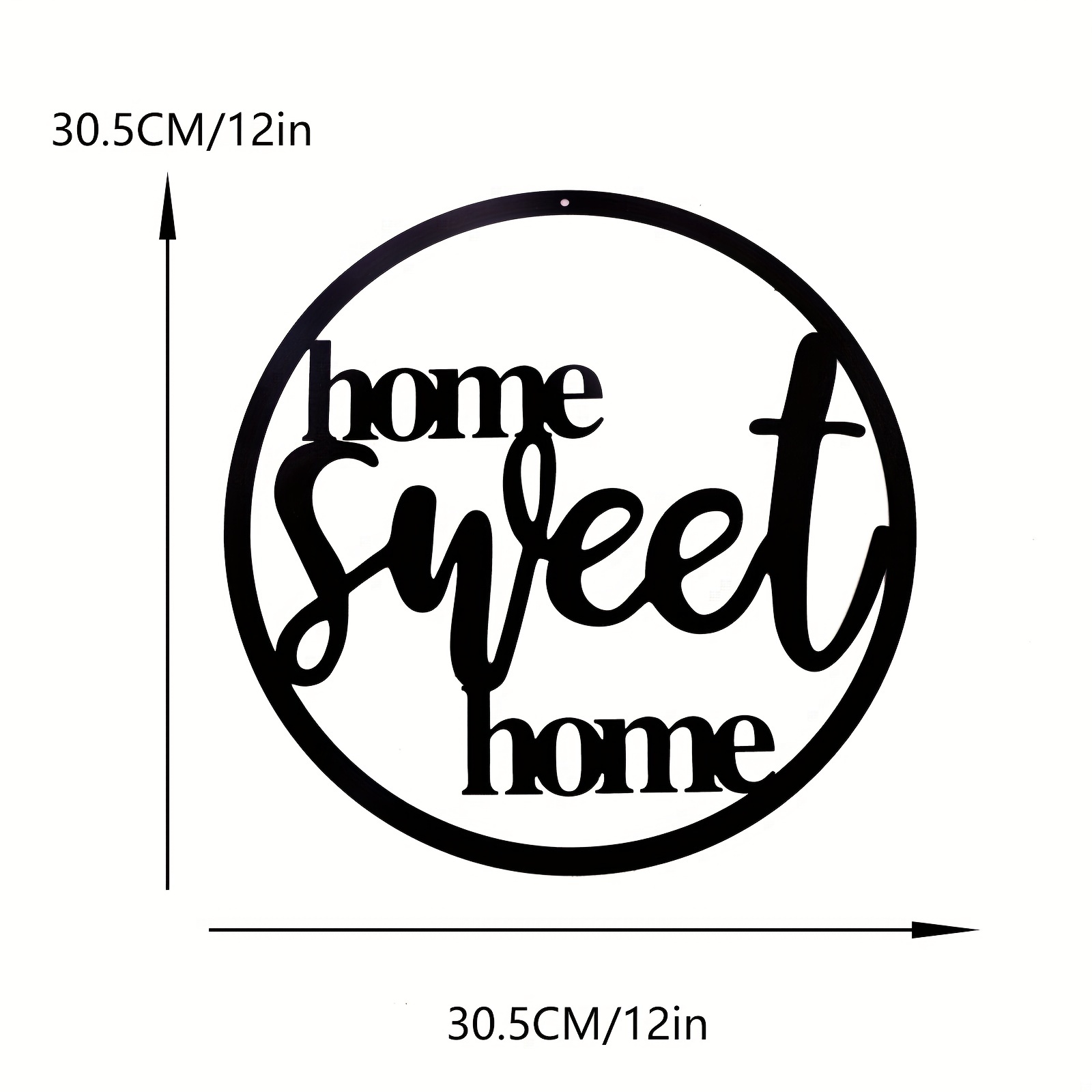 1pc, 12in Sign Black Wall Decor Home Sweet Home Sign Metal Flowers  Decoration For Living Room Bedroom Outdoor Wall Art, Room Decoration,  Aesthetic Roo